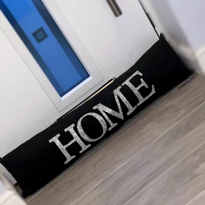The Range Home Glitter Draught Excluder - Black Plush - Black