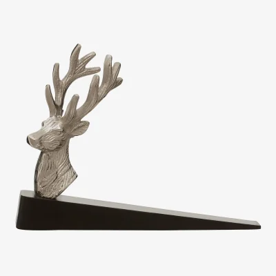 The Range Stag Design Door Stop - Silver