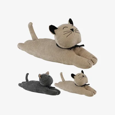 The Range Large Weighted Cat Door Stop Animal Design Home Decor - Beige