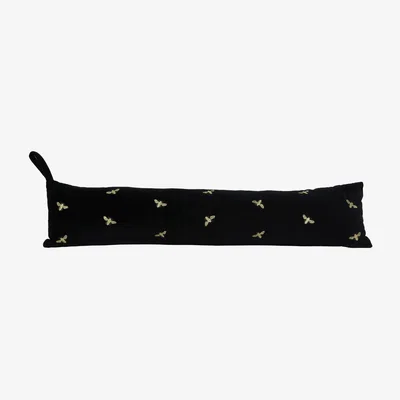The Range Bee Embroidered Draught Excluder - Black