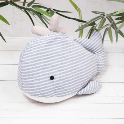 The Range Blue & White Striped Whale Doorstop - Light Blue