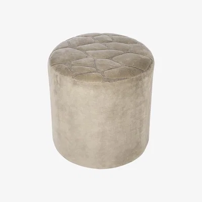Amara Global Explorer - Velvet Giraffe Pouf - Natural