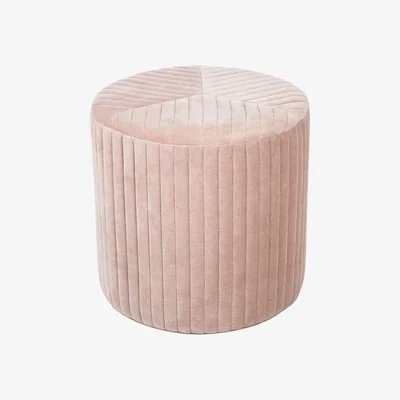Amara Luxe - Stripe Quilted Pouf - Mushroom
