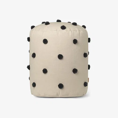 Amara ferm LIVING - Dot Tufted Pouf - Black Sand