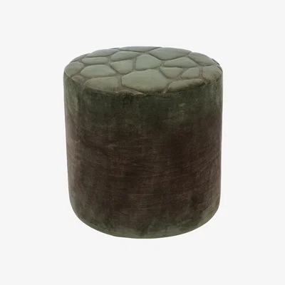Amara Global Explorer - Velvet Giraffe Pouf - Green