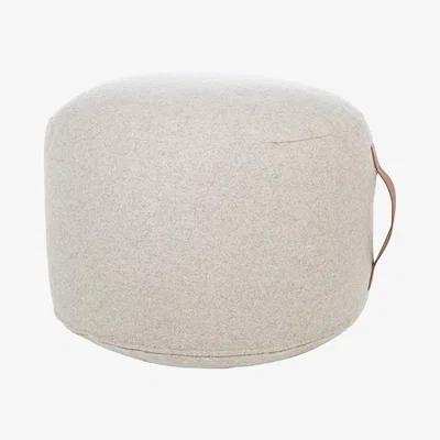 Amara Retreat - Felt Round Pouf - Grey