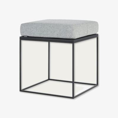Bombinate.com Universal Grey Wool/Black Oak Feo Pouf