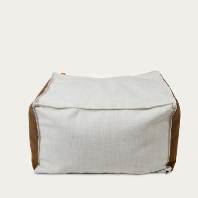 Bombinate.com Beige Linen Pouf Square FST0170 Ecru/Brown