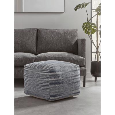 Cox and Cox Blue & Cream Ombre Pouffe