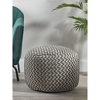 Cox and Cox Grey Chevron Pouffe
