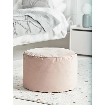 Cox and Cox Velvet Pouffe - Soft Blush
