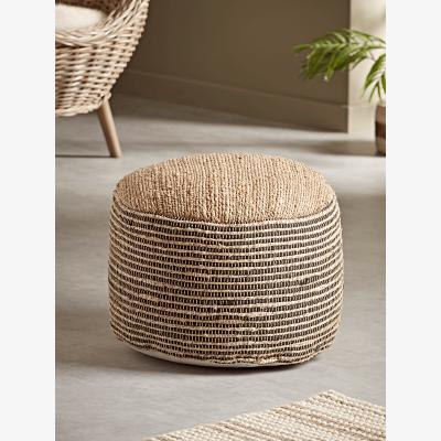 Cox and Cox Round Jute Pouffe
