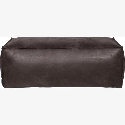 Cuckooland Rodeo Leather Pouffe in Black by BePureHome