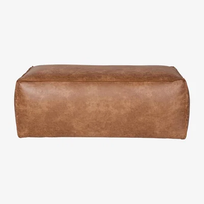 Cuckooland Rodeo Leather Pouffe in Tan by BePureHome