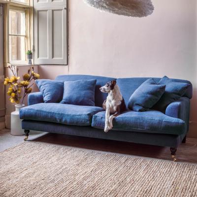 Graham & Green Clio 2.5 Seater - Airforce Blue Stain Guarded Velvet