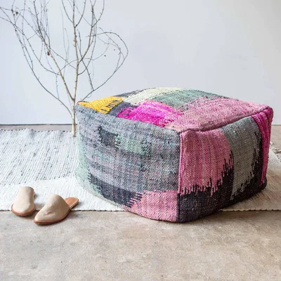 Graham & Green Rafik Silk Pouffe
