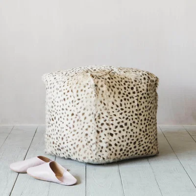 Graham & Green Leopard Print Pouffe