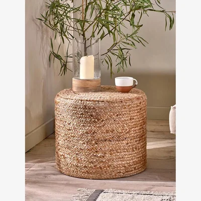 John Lewis Nkuku Ondal Hemp Pouffe, Natural