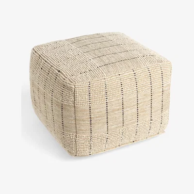 John Lewis John Lewis Jute Woven Stripe Pouffe, Natural