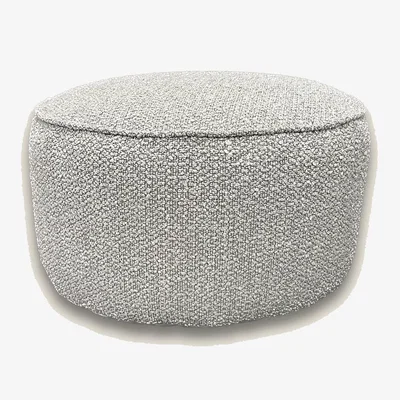 Marks & Spencer Kaikoo Boucle Round Pouffe - Light Grey, Light Grey
