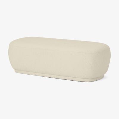 Made.com Lavinia Organic Shape Pouffe, Large, Whitewash Boucle