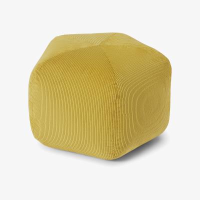 Made.com Pebble Pentagon Pouffe, Mustard Yellow Corduroy Velvet