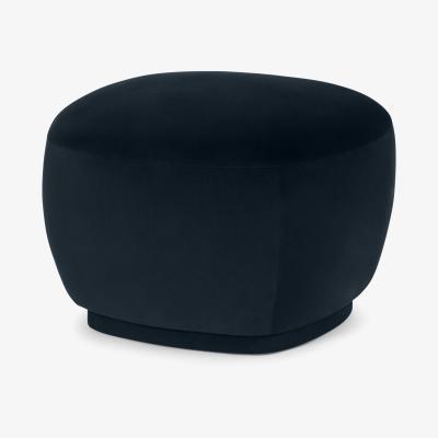 Made.com Lavinia Organic Shape Pouffe, Twilight Blue Velvet