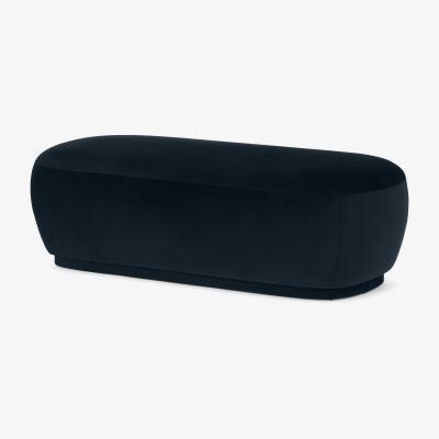 Made.com Lavinia Organic Shape Pouffe, Large, Twilight Blue Velvet