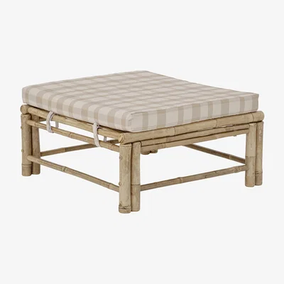 Made in Design Korfu Pouf - / Bamboo & fabric - 72 x 72 cm by Bloomingville Beige/Natural wood