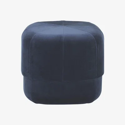 Made in Design Circus Small Pouf - / Ø 46 cm - Velvet by Normann Copenhagen Blue