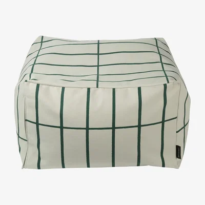 Made in Design Tiiliskivi Pouf cover - / 55 x 55 cm by Marimekko Green/Beige