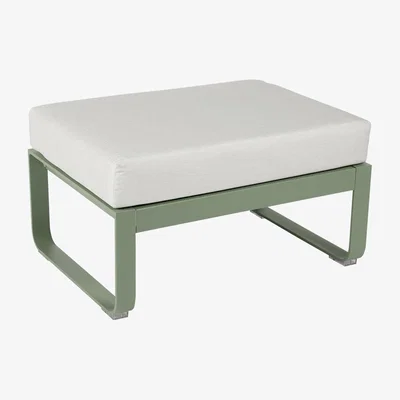 Made in Design Bellevie Pouf - / Coffee table - Flannel grey fabric / 74 x 53 cm by Fermob White