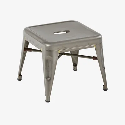 Made in Design H Mini Pouf - / H 30 cm - Steel by Tolix Silver/Metal