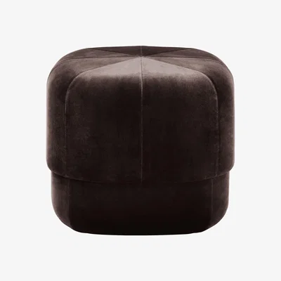 Made in Design Circus Small Pouf - / Ø 46 cm - Velvet by Normann Copenhagen Brown