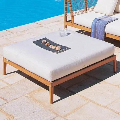 Made in Design Synthesis Pouf - / Cushion - 100 x 100 cm by Unopiu White/Natural wood