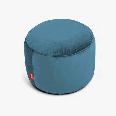 Made in Design Point Velvet Pouf - / Recycled velours - Ø 50 cm by Fatboy Blue