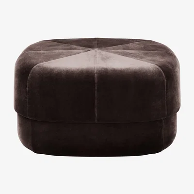 Made in Design Circus Large Pouf - / Ø 65 cm - Velvet by Normann Copenhagen Brown