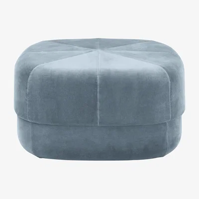 Made in Design Circus Large Pouf - Ø 65 cm - Velvet by Normann Copenhagen Blue