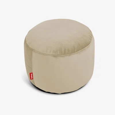 Made in Design Point Velvet Pouf - / Recycled velours - Ø 50 cm by Fatboy Beige