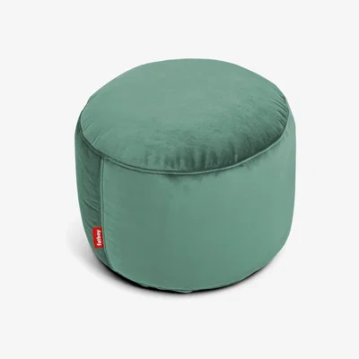 Made in Design Point Velvet Pouf - / Recycled velours - Ø 50 cm by Fatboy Green