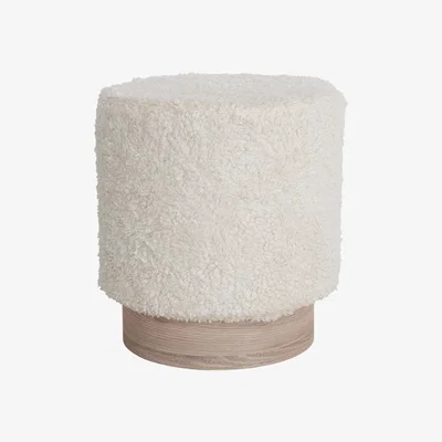 Nordic Nest Sherpa pouf Ø38 cm White
