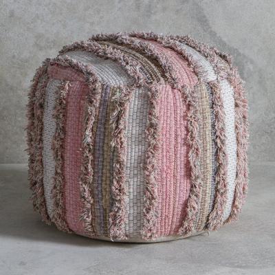 Olivia's Gallery Interiors Opal Textured Pouffe in Blush | Outlet