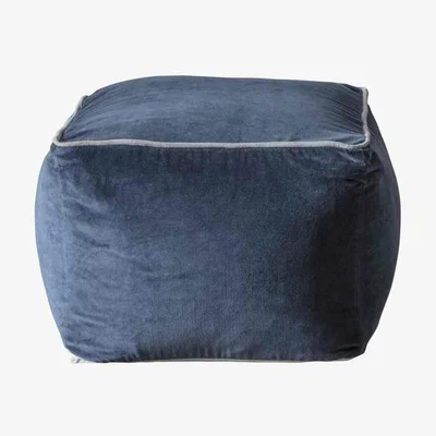 Olivia's Gallery Direct Moreno Velvet Pouffe in Navy