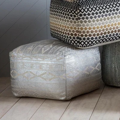 Olivia's Gallery Direct Metallica Pouffe Silver