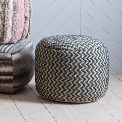 Olivia's Gallery Direct Kiruna Zig-Zag Pouffe Grey