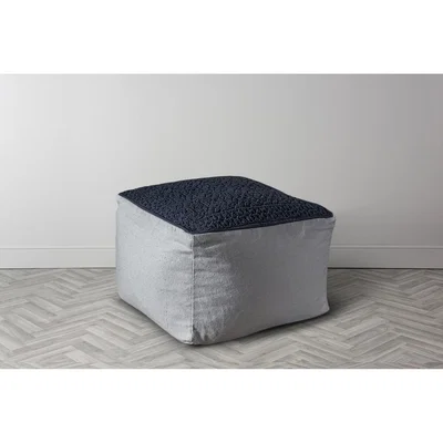 Perch and Parrow Mervis Charcoal Patterned Pouffe