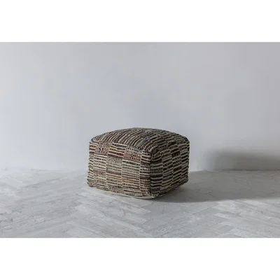 Perch and Parrow Liam Multicolour Hand-Loomed Pouffe