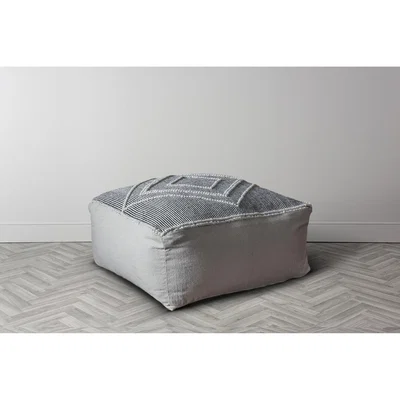 Perch and Parrow Venessa Black & Cream Patterned Pouffe