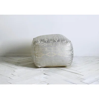 Perch and Parrow Oslo Accent Pouffe in Silver