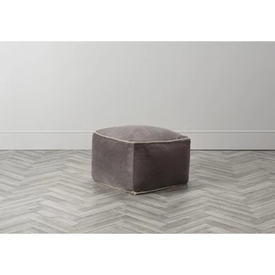 Perch and Parrow Celine Natural Velvet Pouffe